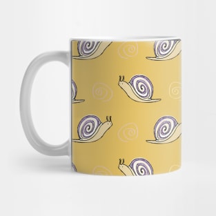 Illustrated Snail and Swirls Pattern Mug